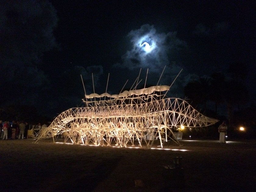 Strandbeest at night